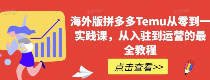 海外版拼多多Temu从零到一实践课，从入驻到运营的最全教程-巨丰资源网