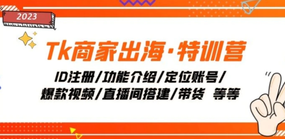 Tk商家出海·特训营：ID注册/功能介绍/定位账号/爆款视频/直播间搭建/带货-巨丰资源网