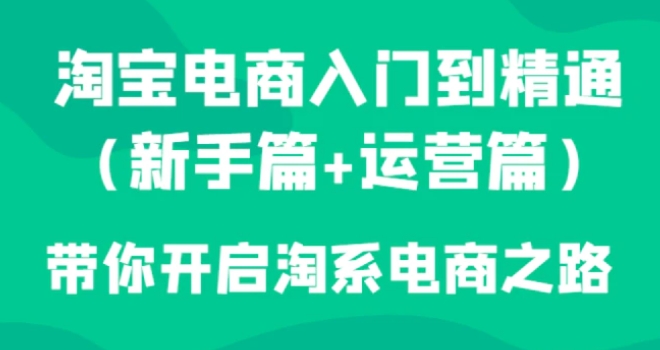 淘宝电商入门到精通带你开启淘系电商之路-巨丰资源网