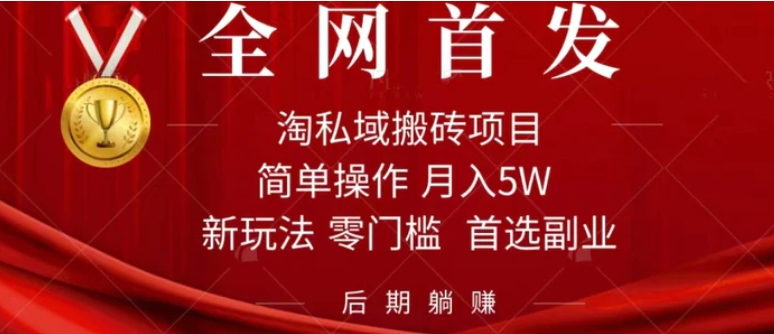 淘私域搬砖项目，利用信息差月入5W，每天无脑操作1小时，后期躺赚-巨丰资源网