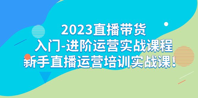 2023直播带货入门-进阶运营实战课程：新手直播运营培训实战课-巨丰资源网