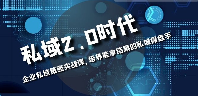 私域-2.0时代：企业私域策略实战课，培养能拿结果的私域操盘手-巨丰资源网