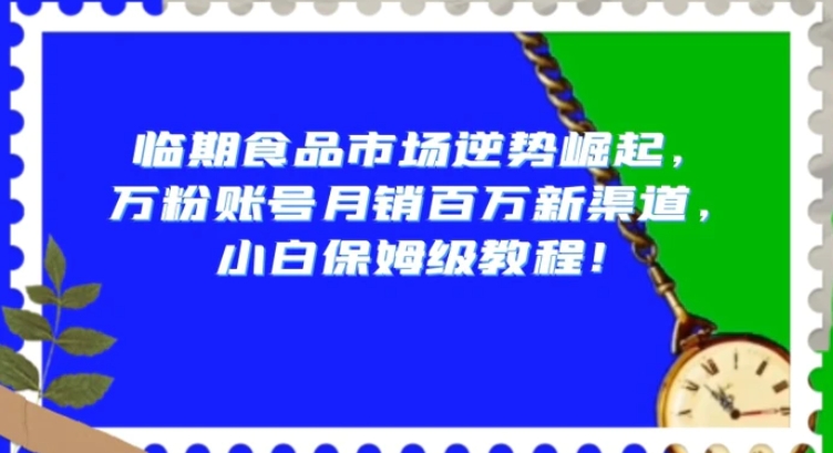 临期食品市场逆势崛起，万粉账号月销百万新渠道，小白保姆级教程【揭秘】-巨丰资源网