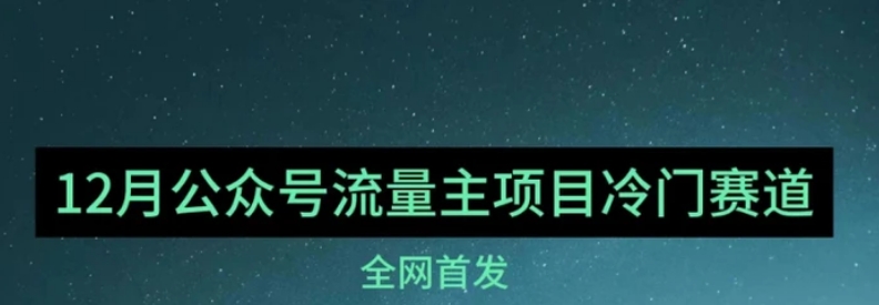 12月份最新公众号流量主小众赛道推荐，30篇以内就能入池！-巨丰资源网