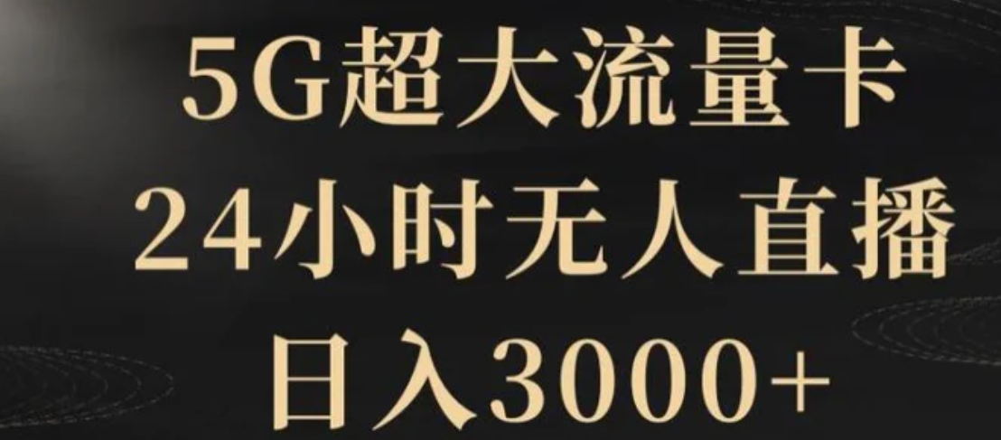 5G超大流量卡，24小时无人直播，日入3000+【揭秘】-巨丰资源网