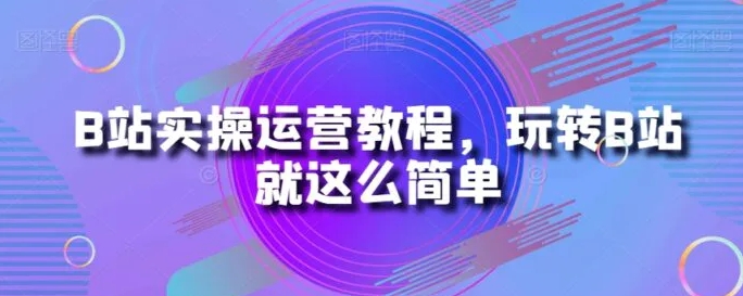 B站实操运营教程，玩转B站就这么简单-巨丰资源网