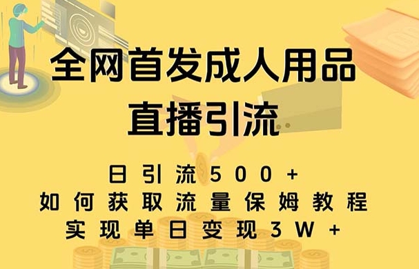 最新全网独创首发，成人用品直播引流获客暴力玩法，单日变现3w保姆级教程-巨丰资源网