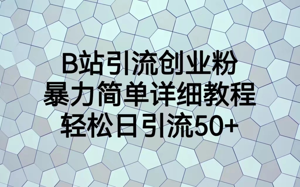 B站引流创业粉，暴力简单详细教程，轻松日引流50+-巨丰资源网