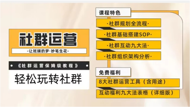 【社群运营】保姆式教程：九大互动法，八款社群运营工具助你轻松玩转社群【揭秘】-巨丰资源网