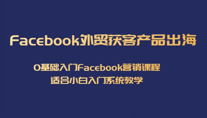 Facebook外贸获客产品出海，0基础入门Facebook营销课程，适合小白入门系统教学-巨丰资源网