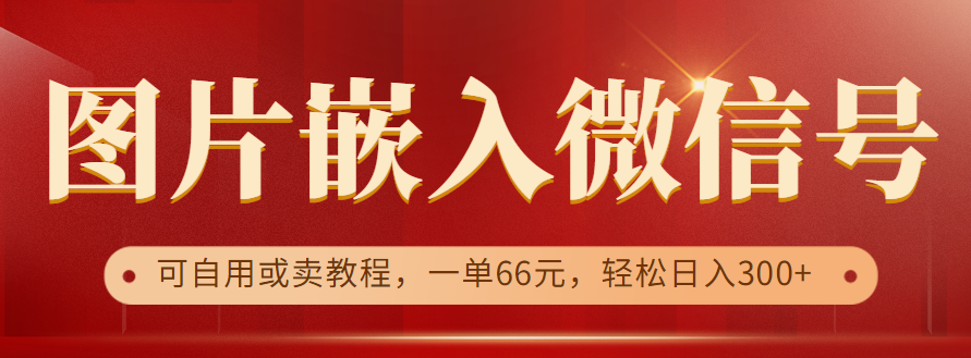 利用信息差操作，图片嵌入微信号，可自用或卖教程，一单66元，轻松日入300+-巨丰资源网