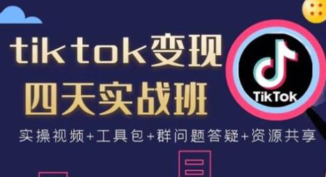 tiktok变现四天实战班视频：连怼技术+矩阵玩法赚,单账号月入2000美金-巨丰资源网