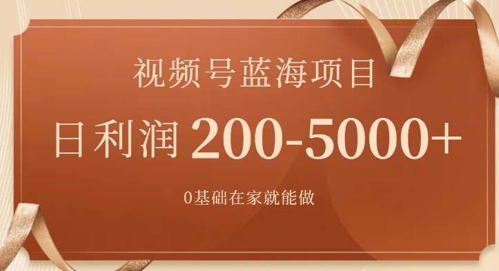 视频号蓝海项目，0基础在家也能做，日入200-5000+【附266G资料】-巨丰资源网