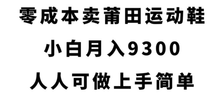 零成本卖莆田运动鞋，小白月入9300，人人可做上手简单【揭秘】-巨丰资源网