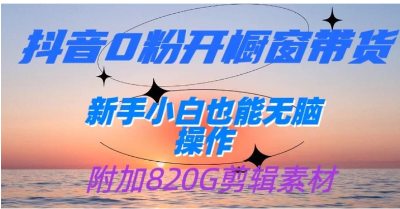 抖音0粉开橱窗带货，日入500+，新手小白也能无脑操作-巨丰资源网