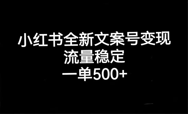 《小红书全新文案号变现》流量稳定，一单收入500+-巨丰资源网