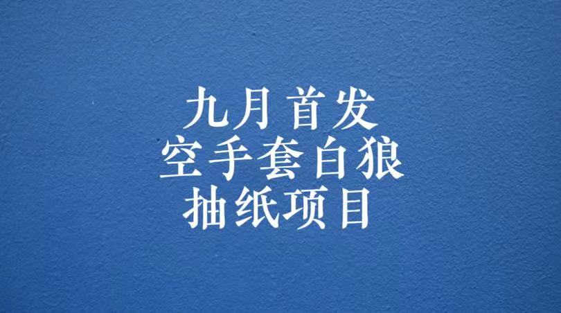 0成本，日入100-500空手套白狼抽纸项目，保姆级教学-巨丰资源网