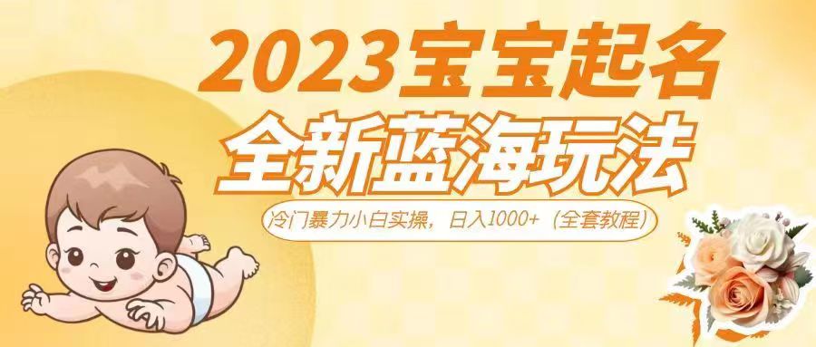 2023宝宝起名全新蓝海玩法，冷门暴力小白实操，日入1000+-巨丰资源网