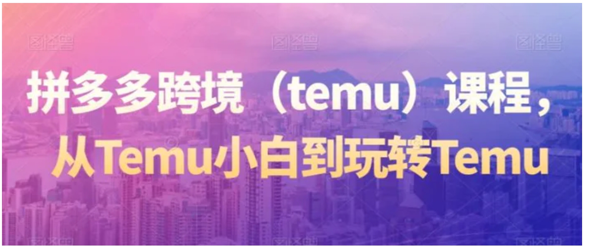 拼多多跨境课程，从Temu小白到玩转Temu-巨丰资源网