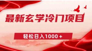 最新冷门玄学项目，零成本一单268，轻松日入1000＋-巨丰资源网