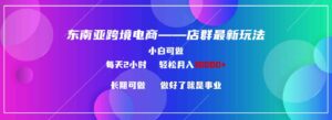 （9060期）东南亚跨境电商店群新玩法2—小白每天两小时轻松10000+-巨丰资源网