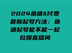 （9507期）2024鱼塘&付费最新起号方法：鱼塘起号能不能一起拉爆直播间-巨丰资源网