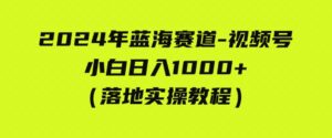 （9515期）2024年蓝海赛道视频号小白日入1000+落地实操教程-巨丰资源网