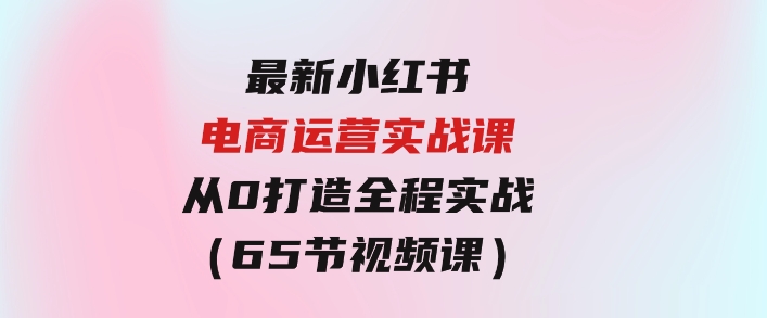 最新小红书·电商运营实战课，从0打造全程实战（65节视频课）-巨丰资源网