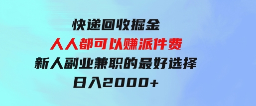 快递回收掘金，人人都可以赚派件费，新人副业兼职的最好选择，日入2000+-巨丰资源网