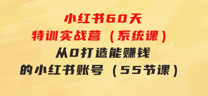 小红书60天特训实战营（系统课）从0打造能赚钱的小红书账号（55节课）-巨丰资源网